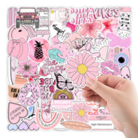 103050PCS New Pink Small Fresh Graffiti Stickers Luggage Computer Water Cup Decoration Waterproof Stickers Wholesale