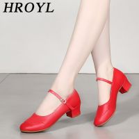 Women Tango Modern Dance Shoes Girls Salsa Latin Ballroom Dance Shoes Ladies Low Heel Soft Dancing Shoes Comfortable Red Black