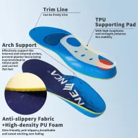 NEENCA Arch Support Insoles Men &amp; Women, Insoles For Plantar Fasciitis And Heel Spurs, Orthotics Inserts For Relieve Flat Feet, High Arch, Foot Pain, Overpronation, Fallen Arch, Foot Valgus