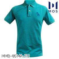 MOS เสื้อโปโลชายแฟชั่น ฟอกเซอร์ ผ้าคอตตอน 100% ใส่สบาย นุ่มฟู MMB-0514A-TU เทอควอยส์