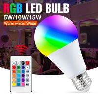 240V RGB หลอดไฟ LED Lampada E27 หลอดไฟที่มีสีสัน RGBW Bombilla LED โคมไฟตกแต่ง RGBWW 5W 10W 15W รีโมทคอนโทรล IR Dimming Light 110V-TIOH MALL