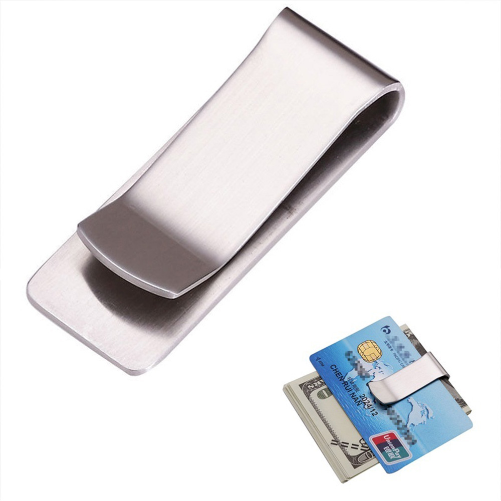 Hot Man Stainless Steel Smart Money Clip Slim Wallet ID Cash Holder Silver/Brass 