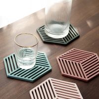 【CW】 1PC Silicone Tableware Insulation Coaster Cup Hexagon Hollow Mats Non Heat-insulated Bowl Placemat Decoration