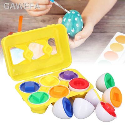 Mainan Edukatif Montessori Bayi Mainan Penyortir Telur Paskah Cocok dengan Pengalan Bentuk Portabel Telur untuk