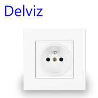 Delviz ผนังสีขาวแผงซ็อกเก็ตปลั๊กไฟ 16A ยุโรป EU AC110V ~ 250V 86 มม. รูกลมมาตรฐานฝรั่งเศสเต้ารับไฟฟ้า-Xiaan Store