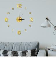 ZZOOI 3D DIY Wall Clock Luminous Frameless Wall Clocks Digital Clock Wall Stickers Silent Clock for Living Room Office Home Wall Decor