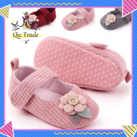 【จัดส่งที่รวดเร็ว✨】Baby Toddler Shoes Cotton Non-slip Soft Sole Small Flower Decoration Kids Indoor Knitted Sneakers Girls Gifts