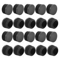 20 Pcs Black Plastic 25mm Dia Blanking End Caps Round Tube Insert