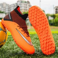 Orange Professional Football Boots Men Soccer Shoes Anti-Slip Sneakers Men Outdoor Sport Socks Soccer Cleats Man Botas De Futbol