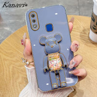 Kanavi เคสโทรศัพท์ปิดขอบตรงชุบแฟชั่นสำหรับ VIVO Y31 2021 Y51 2020 Y95 Y93 Y91 Y91C V7หมีรุนแรง Y71 Y85 V9 Y66 Y67 Y79บวกกับ TPU หรูหราเคสมือจับสำหรับโทรศัพท์มือถือเคสโทรศัพท์ซิลิโคนนิ่มกันกระแทก