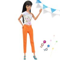 Doll Clothes 5 Sets of T-shirt and Pants Fashion Daily Wear for Barbie Dolls