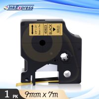 InkExpress 40923 Label Tape For DYMO D1 Tape 9mm Black on Gold Tape Cartridge For DYMO LabelManager 160 280 LabelWriter 450 Duo