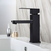 Basin Sink Bathroom Faucet Deck Mounted Hot Cold Water Basin Mixer Taps Black Lavatory Sink Tap