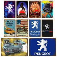 PEUGEOT Garage ป้ายโลหะโปสเตอร์-Vintage Retro ป้ายดีบุกโลหะสำหรับตกแต่งห้องและ Bar Wall Decor