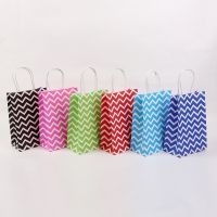 12Pcs Striped Gift Bag with Handles Birthday Paper Gifts Bag Festive Party Favor Wedding Bag