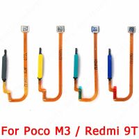 เซ็นเซอร์ลายนิ้วมือดั้งเดิมสําหรับ Xiaomi Redmi 9T Mi Poco M3 ปุ่มโฮมริบบิ้นสายดิ้นเปลี่ยนอะไหล่