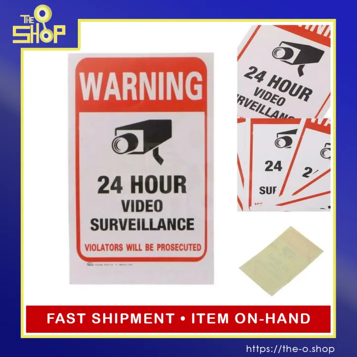 CCTV Monitor Warning Sticker | 24 Hour Video Surveillance Sticker ...