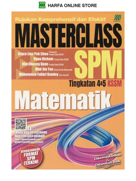 Rujukan Komprehensif Dan Efektif Masterclass Spm Matematik Tingkatan 4