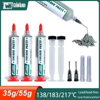 ♟ New Type Lead-free Syringe Solder Paste Low High Temperature Flux For Soldering Led Sn42bi58 Sn63 Smd Repair Welding Paste