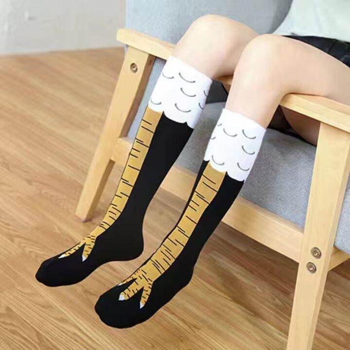 creative-funny-3d-printing-chicken-feet-socks-cotton-cute-chicken-feet-socks-calf-socks-halloween-gift-chicken-paw-stocking-new