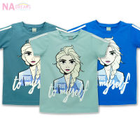 Disney Frozen เสื้อยืดคอกลม เด็ก 4-10 ปี ผ้าคอตตอนสแปนเด็กซ์ ลายโฟรเซ่น จาก NADreams เนื้อผ้าเกรดดี นุ่มมาก