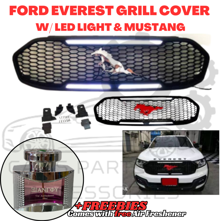 CPA CAR FRONT GRILL COVER FOR FORD EVEREST WITH LED LIGHT AND MUSTANG Lazada PH
