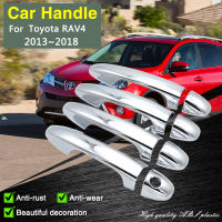 for Toyota RAV4 RAV 4 Mk2 II XA40 2013~2018 Chrome art Door Handle Cover Car Decorate Accessories Styling Stickers