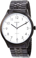 Timex Easy Reader Mens 40 mm Watch Timex Modern Easy Reader 40mm Mens Expansion Band Watch Black