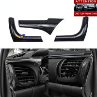 3Pcs คาร์บอนไฟเบอร์สีไม้ไผ่ LHD RHD Air Condition Outlet AC Vent Trim สำหรับ Toyota Hilux Revo 2015-2021