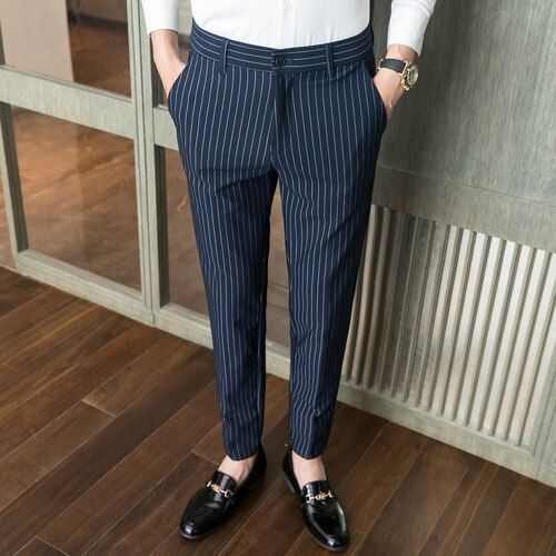 White Vertical Striped Wide Leg Pants | Jennie - BlackPink - Fashion Chingu