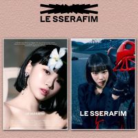 Yunsongdianz สติกเกอร์โปสเตอร์ติดผนัง ลาย Kpop LE SSERAFIM FEARLESS สําหรับตกแต่งบ้าน 2 ชิ้น ต่อชุด