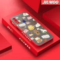 JIUMOO เคสสำหรับ VIVO V11i Z3 Z3i ปลอกซิลิโคนดีไซน์ใหม่ด้านข้างลายการ์ตูนรูปสัตว์นอนหลับบางมีน้ำค้างแข็งโปร่งใสกันกระแทกเคสมือถือแข็งป้องกันกล้องคลุมทั้งหมด Softcase