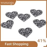 WUSUOGU 6Pieces 32.8นิ้ว แพทช์ shpe หัวใจน่ารัก หัวใจ shpe โพลีเอสเตอร์ Black Love Badge เสื้อผ้าแพทช์ปักเหล็ก เย็บบน/รีดบนแพทช์ ตกแต่งเย็บบน/เหล็กบนแพทช์ สำหรับผู้หญิง