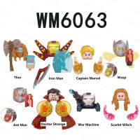 8pcsset Scarlet Witch Assemble Building Blocks Bricks Superhero Model Figures Toys Children Gift WM6063
