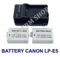 LP-E5  LPE5 แบตเตอรี่  แท่นชาร์จ  แบตเตอรี่พร้อมแท่นชาร์จสำหรับกล้องแคนนอน Battery  Charger  Battery and Charger For Canon EOS Rebel XSi,XS,T1i,450D,500D,1000D,Kiss F/X2/X3 BY BARRERM SHOP