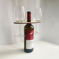 【LZ】♦☂  Garrafa De Vinho De Madeira Portátil E Suporte De Vidro Titular De Férias Copos De Vinho Personalizados Fontes Do Partido 8.66x2.76