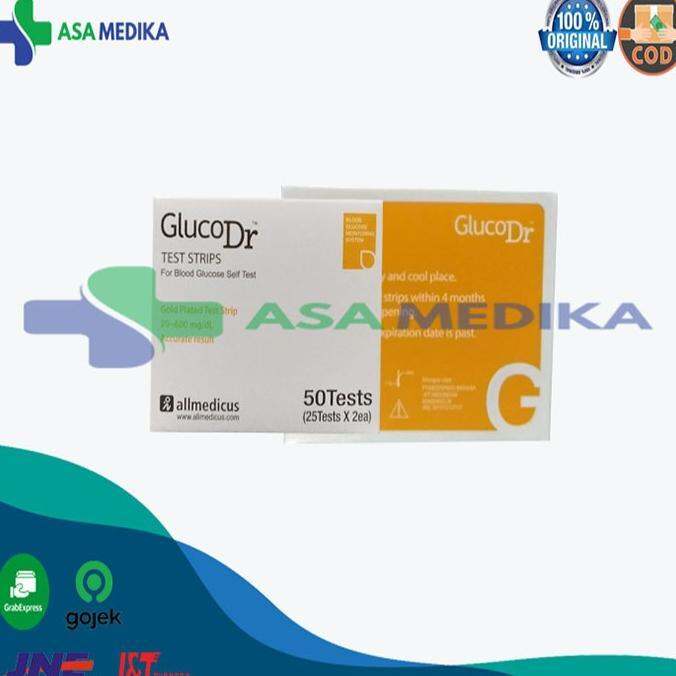 Strip Glucodr biosensor, Strip gula darah Glucodr gluco Dr test strips