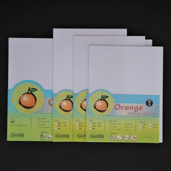Orange Vellum board 200gsm Lazada PH