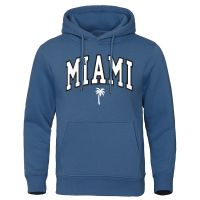 Miami Seaside City Personality Letter Mens Hoodies Hip Hop Street Pullover O-Neck Fashion Hoody Oversize Loose Men Sweatshirt Size XS-4XL