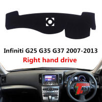 TAIJS แผงควบคุมรถปก Dash จ้าสำหรับ Infiniti G25 G35 G37 2007-2013ขวามือไดรฟ์อัตโนมัติลื่นสีอาทิตย์ Pad พรม