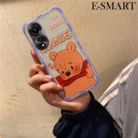 เคสมือถือสำหรับ OPPO A38 4G ฝาหลังนิ่มและซิลิโคนใสกันการตกการ์ตูนหมีหมูน่ารักสำหรับ OPPO A38 เคสใส่โทรศัพท์