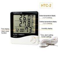 HTC-2 Weather Station Digital Room LCD Hygrometer Clock With Sensor (AquariumFish Tank )