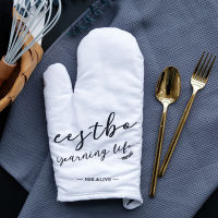 1Pc Cotton Oven Glove Heatproof Mitten Kitchen Cooking Microwave Oven Mitt Insulated Non-slip Glove Thickening