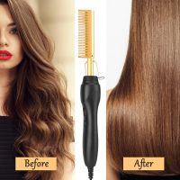 3 In 1 Electric Hot Heating Comb Hair Straightener Curler Wet Dry Hair Iron Straightening Brush Hair Styling Tool