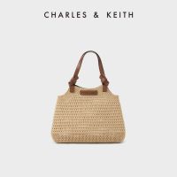 Charles keith Ida กระเป๋าถัก หูรูดผูกปม