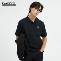 DAPPER เสื้อโปโล Eagle Logo Print สีดำ