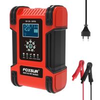 ZZOOI Foxsur Quick Charge 12A Car Battery Charger 12V 24V Pulse Repair LiFePO4 Motorcycle Car Battery Charger AGM Deep GEL Lead-Acid