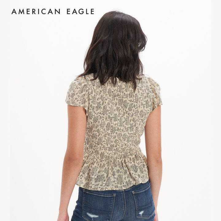 american-eagle-v-neck-smocked-babydoll-blouse-เสื้อเบลาซ์-ผู้หญิง-เบบี้ดอล-คอวี-ewsb-035-4883-676