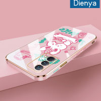 เคส Dienya สำหรับ Realme GT เคส Master การ์ตูนน่ารักลายโชคดีน่ารักใหม่กรอบสี่เหลี่ยมเคลือบขอบสี่เหลี่ยมแบบนิ่มซิลิกาเจลกันกระแทกเคสมือถือรวมทุกเลนส์กล้องถ่ายรูปฝาครอบป้องกัน