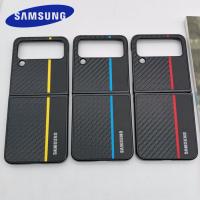 เคส Samsung Galaxy Z ฝาพับ4 Flip4 5G,บางพิเศษกันตกหนังคาร์บอนไฟเบอร์เคส Galaxy Z Flip4 Flip 4